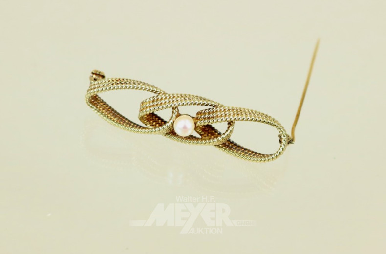 Brosche, 585er GG, besetzt mit