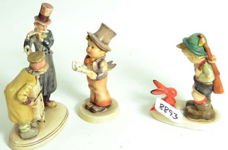 3 Figuren u.a. HUMMEL, teils bestoßen