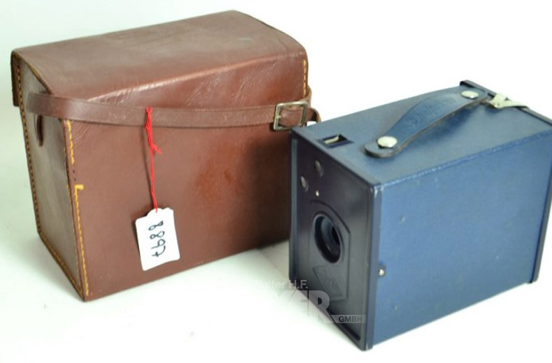 Fotokamera/Agfabox, AGFA, mit Etui
