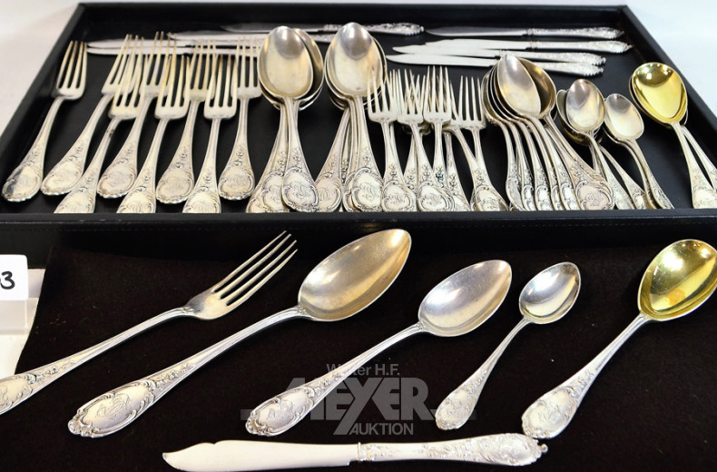 Posten Besteckteile, 800er Silber,