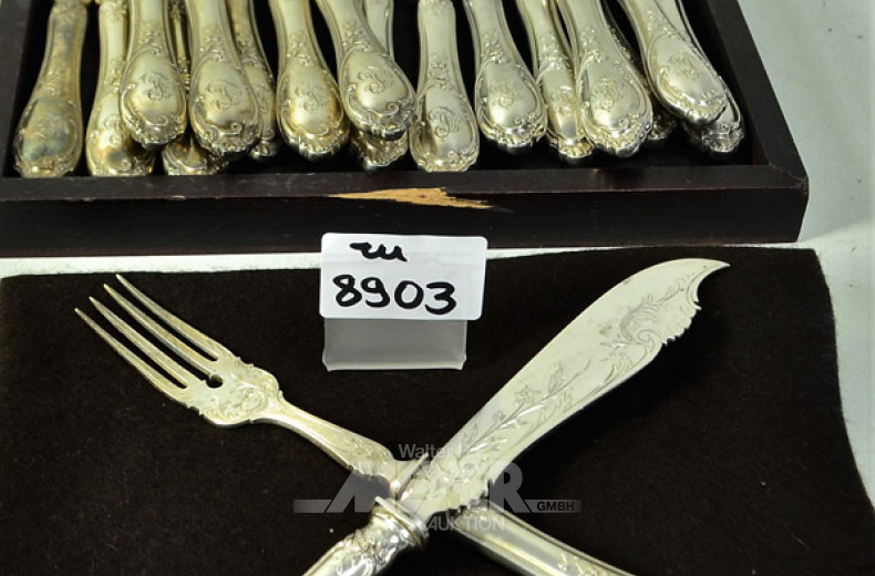 Posten Besteckteile, 800er Silber,