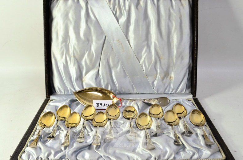 Eisbesteckset, 13teilig, Sterling Silber