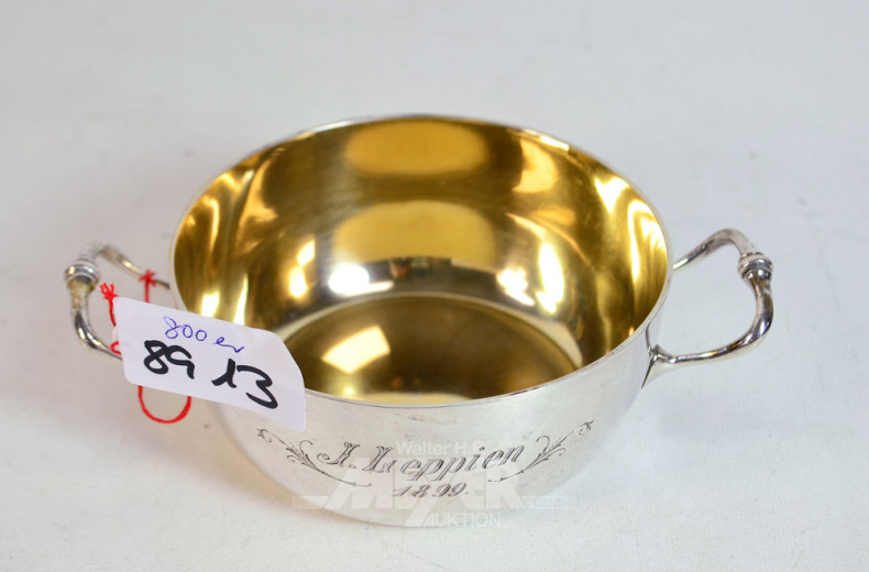 Henkelzuckerschale, 800er Silber