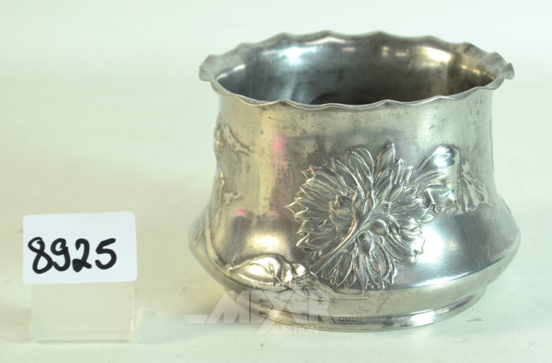 kl. Blumen-Überfangtopf, Zinn,