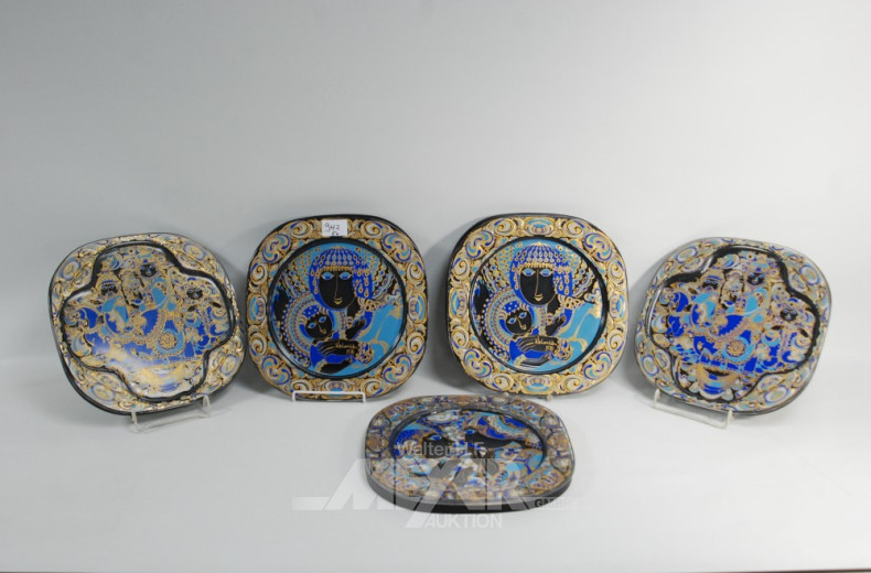 5 Glas Weihnachtsteller ''ROSENTAHL''