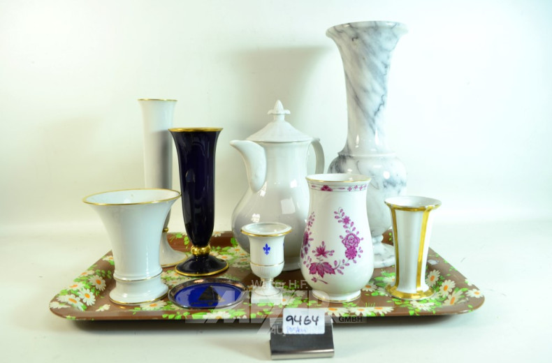 Posten div. Vasen und 1 Kaffeekanne,