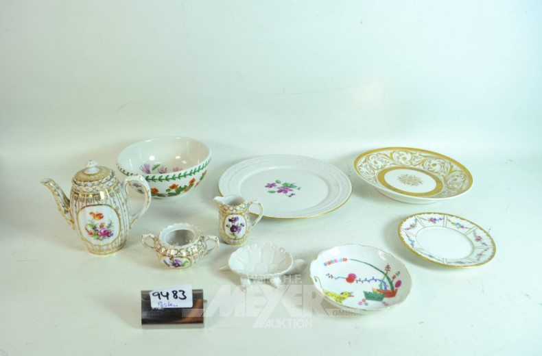 kl. Posten Porzellan: Kuchenteller,