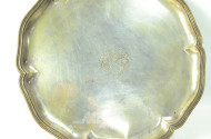 gr. Tablett, mit Wappen, 800er Silber