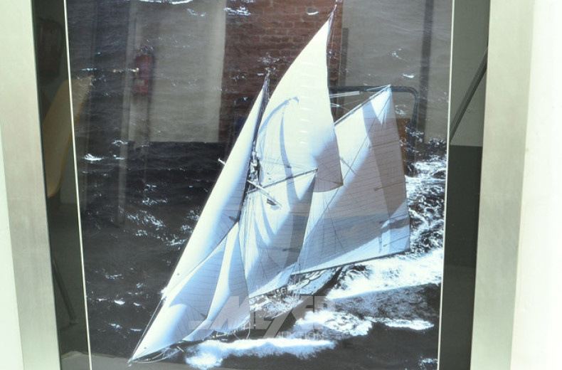 2 Bilder ''Segelboote'', 58 x 73cm,