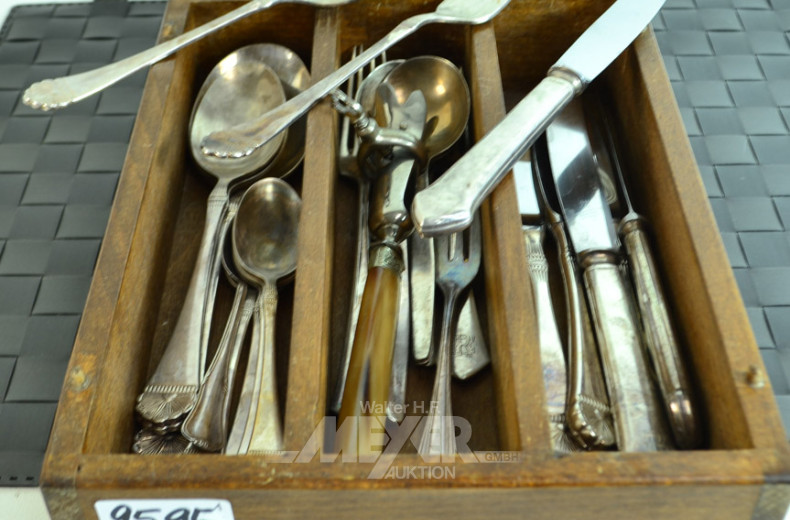 Besteckkasten, 25 Teile, Auflage Silber