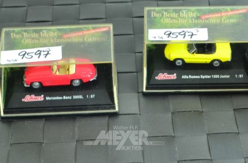 4 Mini-Modellautos, SCHUCO