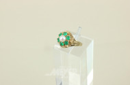 Damenring, 333er Gelbgold, mit 1 Perle