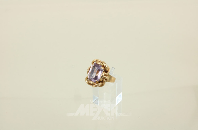 Damenring, 750er Gelbgold, mit Amethyst
