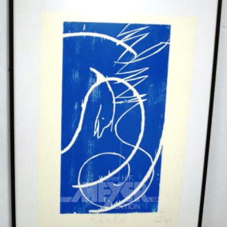 Lithographie ''Delphin (Blau)''