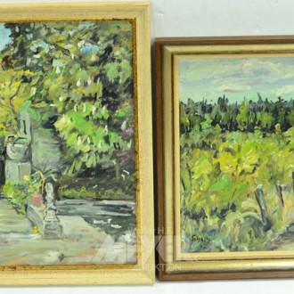 2 Gemälde, ''Landschaften'',