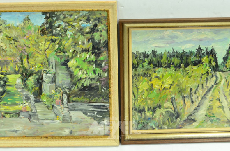 2 Gemälde, ''Landschaften'',