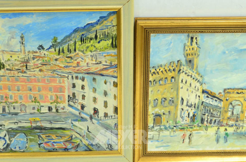 2 Gemälde ''Stadtansichten''