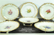 6 Porzellan-Obstteller ''Blumen'' KPM,