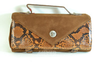 Kuvert Tasche, Schlangenleder/Velour,