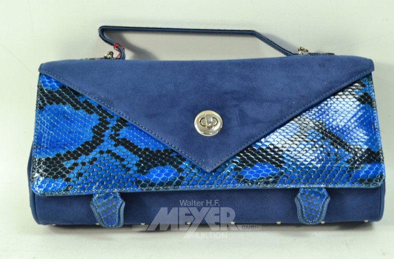 Kuvert-Tasche, Schlangenleder/Velour,