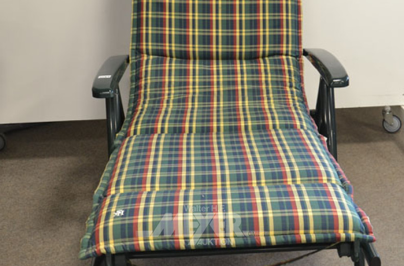 Gartenliege grün, rollbar