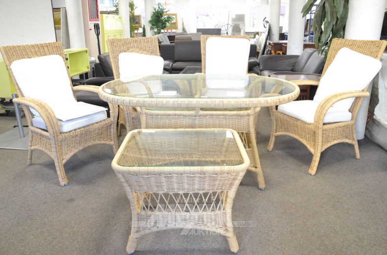 Gartengarnitur, 6-tlg., best. aus: