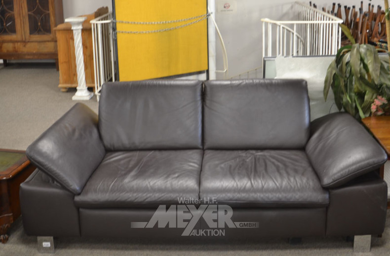 Ledergarnitur, braun, 4-tlg.