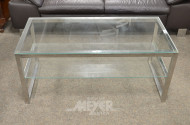 Couchtisch mit Glasplatte, Chromgestell