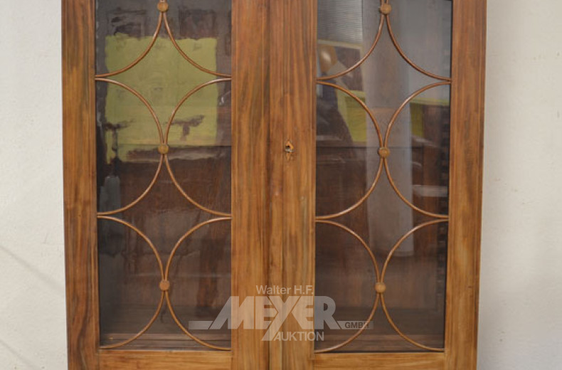 Biedermeier-Standvitrine, Mahagoni,
