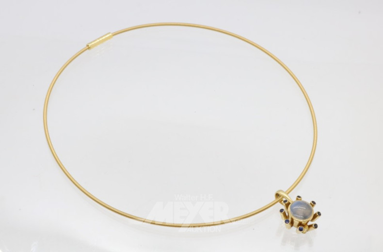 Halsreif/Clip, 750er GG, ca. 12 g.