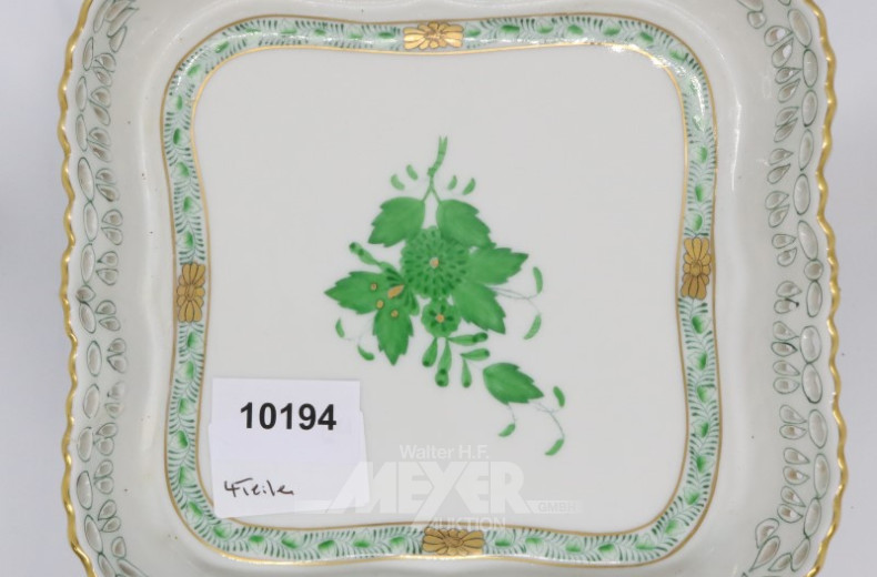 4 Teile Porzellan: Gebäckschale, Dosen,