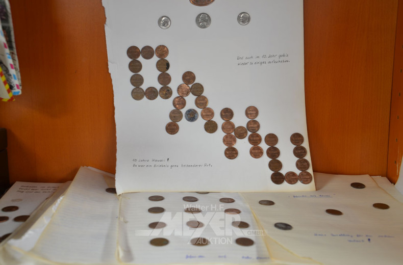 gr. Posten Briefmarken u. Klein-Münzen