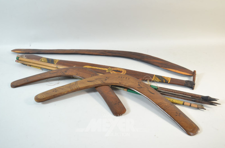 Posten Bumerang u. Pfeile