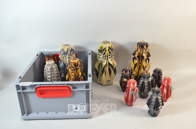 gr. Posten dekorativer Kerzen,