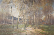 Gemälde ''Waldlichtung mit Birken''