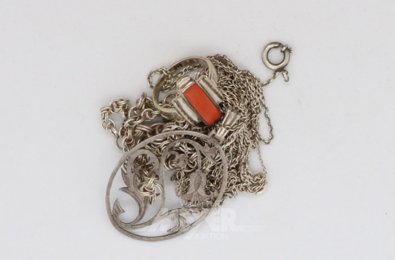 kl. Posten Silberschmuck, u.a.