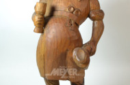 Holzschnitzfigur ''Mann mit Bierkrug''
