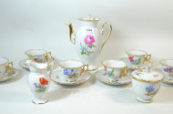 Mokka-Service, MEISSEN, Blumendekor,