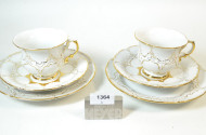 2 Kaffee-Gedecke, Golddekor, 6 tlg.,