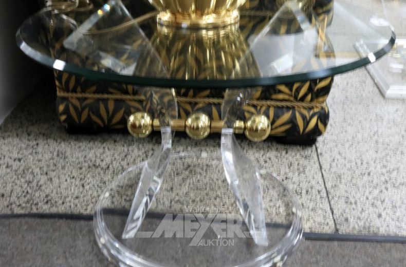 2 runde Beistelltische, Acrylgestell