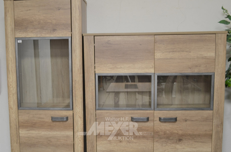 Schrankwand, 2-teilig, 3-türig,