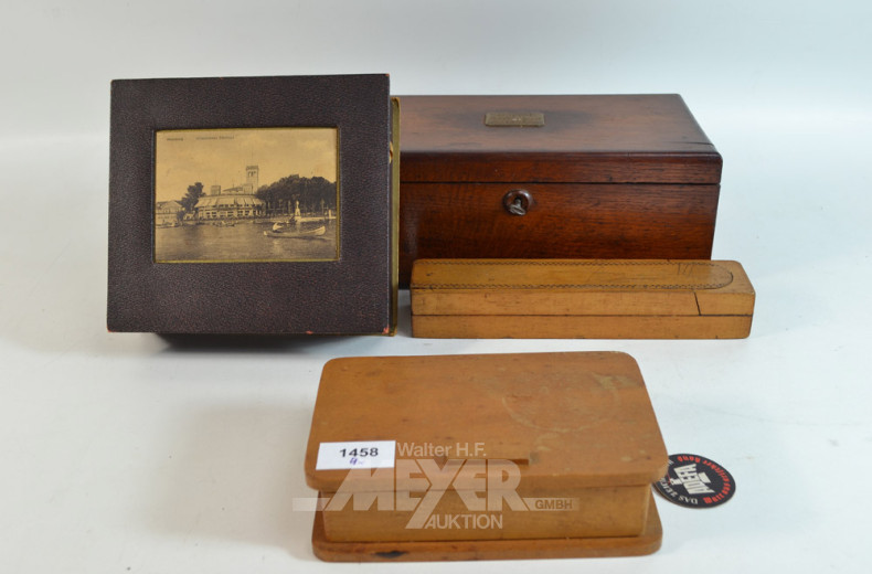 Stiftebox, 1 alte Holzkiste, 1 Nähkiste