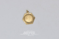 Anhänger, 585er GG mit kl. Gedenkmünze