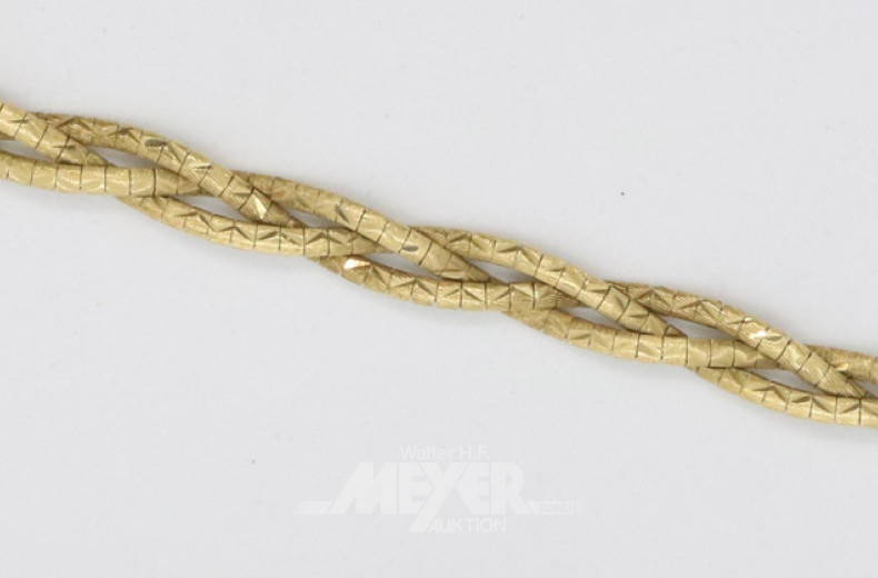 Armband, 585er GG, Zopfmuster