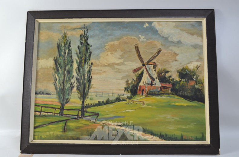 Gemälde ''Landschaft mit Mühle''