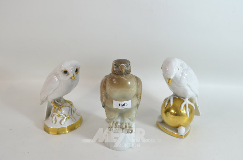 3 Porz.-Figuren ''Vögel'',