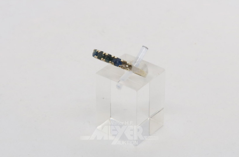 Damenring, 585er WG, besetzt mit