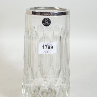 Kristall-Vase mit Silbermontierung,