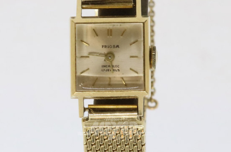 kl. Damenarmbanduhr ''PRIOSA'', 585er GG