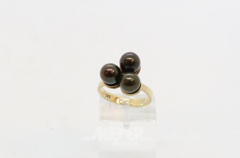 Damenring, 585er GG, besetzt mit